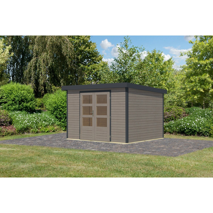 Karibu Gartenhaus Diego 5 D in Wassergrau/Anthrazit B: 298 cm, T: 209 cm, H: 242 cm - Bild 2