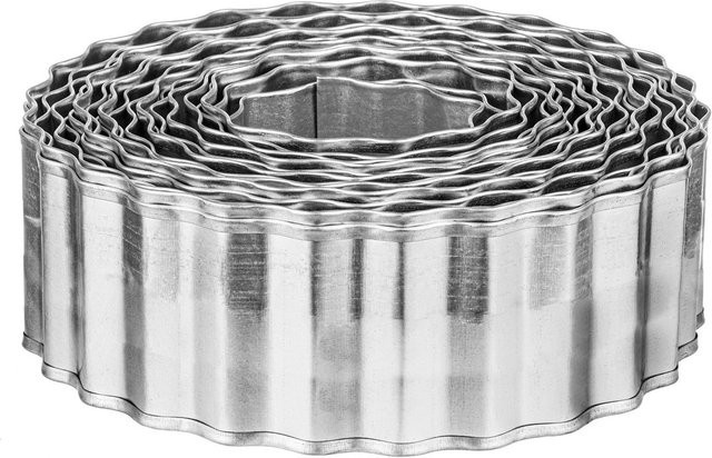 HC Garten & Freizeit Rasenkantenband aus verzinktem Stahl in Silber, Länge: 15 m, Höhe: 7,5 cm - Bild 1