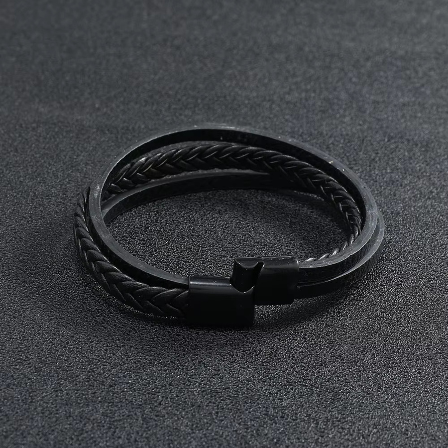 Noter Armband, PU Leder, Edelstahl, Schwarz, Herren - Bild 2
