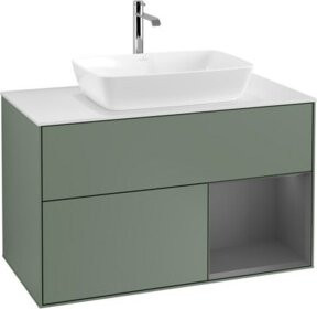 V&B Waschtischunterschrank Finion 100 mit Wandbeleuchtung, Lackiert, Breite: 100 cm, Höhe: 50,1 cm, Tiefe: 50,1 cm - Bild 1