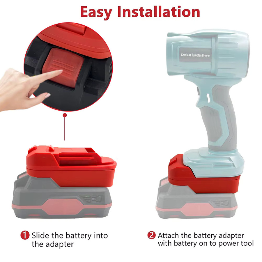 Batterieadapter-Konverter von Parkside für Lidl X20V Team Lithium zu Makita 18V Li-Ion Elektrowerkzeuge in Rot - Bild 3