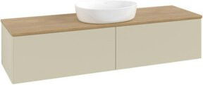 V&B Waschtischunterschrank Antao ohne Frontstruktur in Eiche Honig Beige lackiert B: 160 cm, T: 50 cm - Bild 1