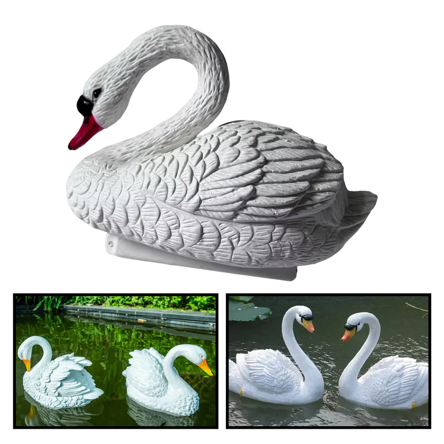 Schwimmende Schwan Figur von homyl in Weiß zur Dekoration für deinen Gartenteich, B/T/H: 30,0 x 21,0 cm - Bild 2
