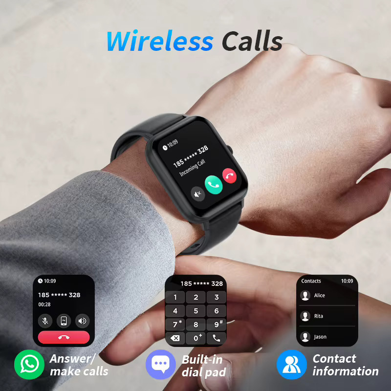 LIGE Smartwatch, GPS, Bluetooth, Schwarz, Silikon, Unisex - Bild 2
