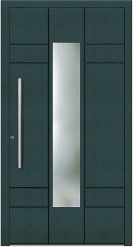 KNOCK Aluminium-Haustür Terra Nova in Moosgrün mit Glaseinsatz und RC2-Schutz, B: 100,0 cm x H: 200,0 cm - Bild 1