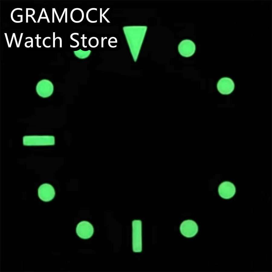 GRAMOCK Zifferblatt, 29 mm, weiß schwarz, grün leuchtend, Unisex - Bild 4
