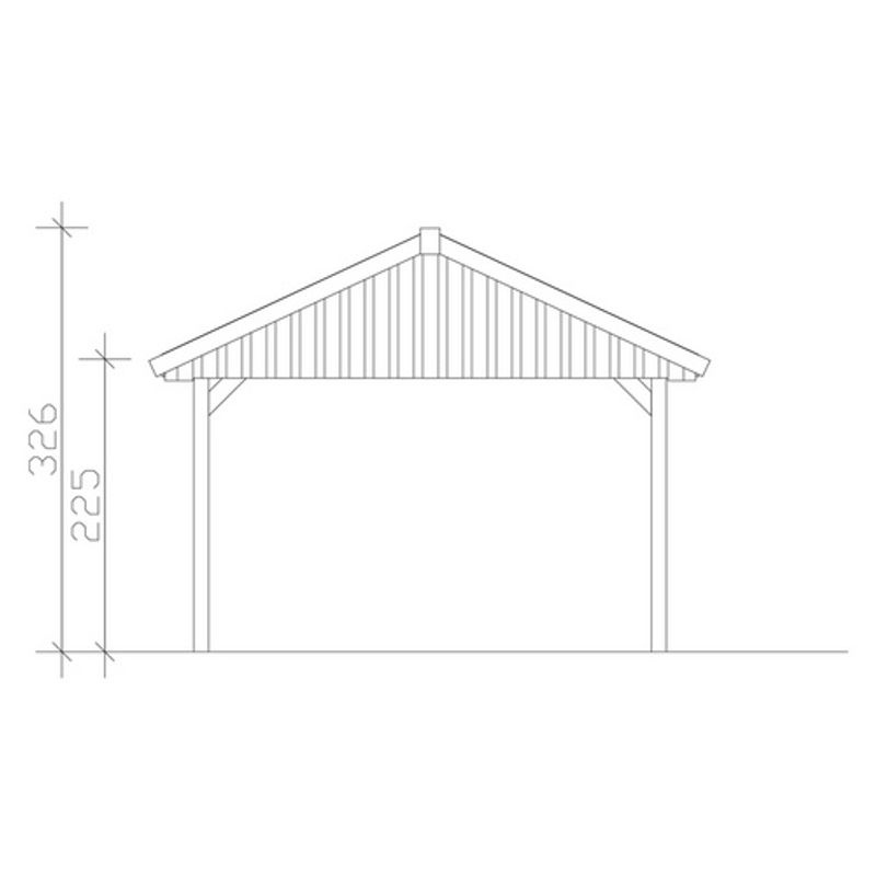 Satteldach-Carport Wallgau von SKANHOLZ in Nussbaum Braun B/T: 430 x 600 cm, Firsthöhe: 326 cm - Bild 3