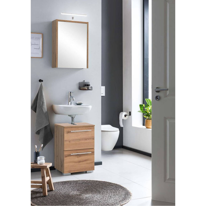 Schildmeyer Waschbeckenunterschrank Carlos in Eiche Landhaus Nachbildung, B/H/T: 40,0 x 59,1 x 35,0 cm - Bild 3