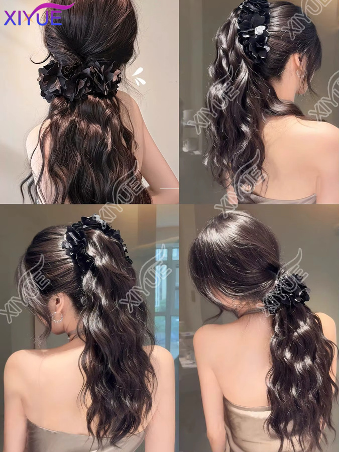 XIYUE Perücke Clip-In, rot schwarz, Damen - Bild 4