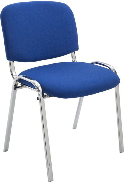 DELUKE Besucherstuhl ZAGREB Konferenzstuhl und Bürostuhl aus Stoff in Blau, B/T/H: 54 x 48 x 79 cm - Bild 1