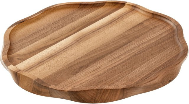 VEGA Servierbrett Elvo rund aus Walnuss, Durchmesser: 29,8 cm, Höhe: 2 cm, Braun - Bild 1
