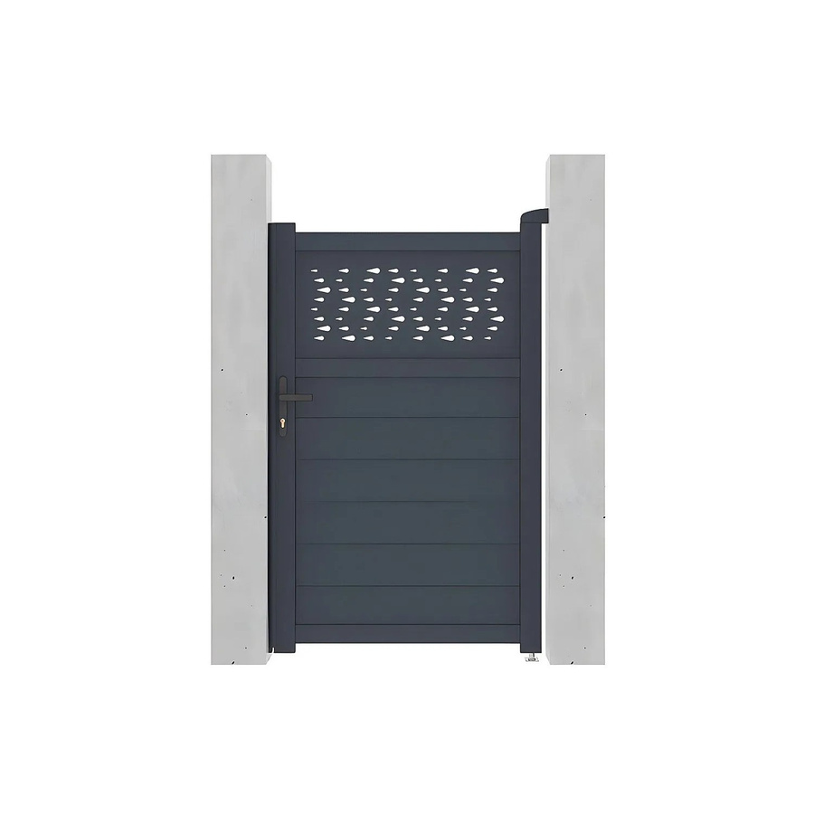 Vente-unique Eingangstor Bazio aus Aluminium in Anthrazitgrau, Breite: 103 cm - Bild 2
