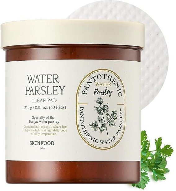 SKINFOOD Pantothenic Water Petersilie Clear Pad, 250 ml, für fettige und empfindliche Haut - Bild 1