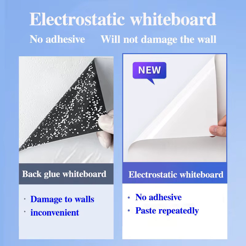 Wiederverwendbares statisches Whiteboard in Weiß, haftet an Wänden ohne Beschädigung, Breite: 45 cm - Bild 2