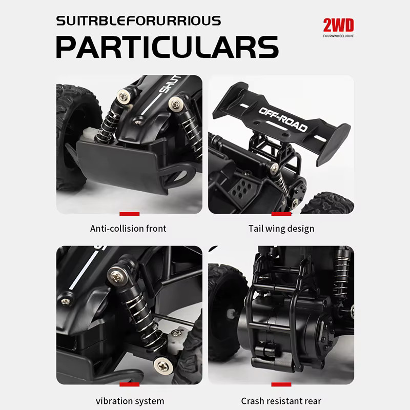 ZWN RC Auto, Off-Road Hochgeschwindigkeitsfahrzeug, mit LED-Leuchten, Metall, Orange - Bild 3