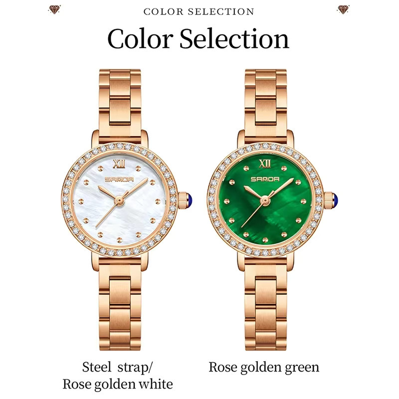 SANDA Armbanduhr, Quarz, Legierung, Weiß, Damen - Bild 2