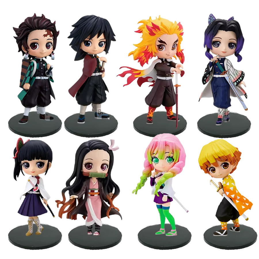 Bandai Demon Slayer Q-Version Tanjiro Nezuko Inosuke Zenitsu, PVC-Figur, Kunststoff, Bunt / Mehrfarbig - Bild 1