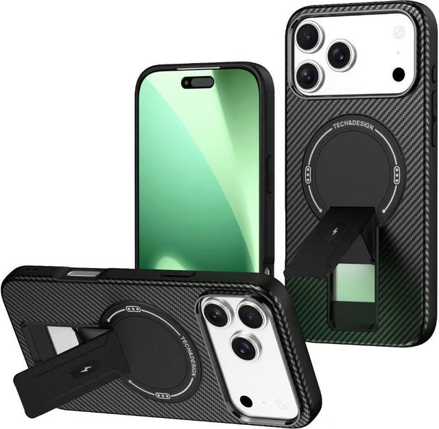 IENACOCO Magnetische Schutzhülle mit unsichtbarem Ständer für iPhone 14 15 16 17 Pro Max Plus, Matte Rückseite, MagSafe kompatibel, Blau - Bild 1