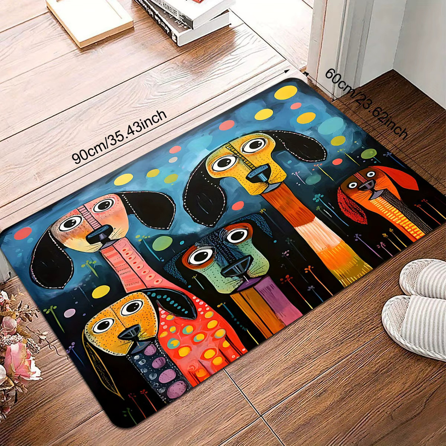 VIKAMA Haustier-Matte mit Cartoon-Design, rutschfest und wasserabsorbierend, Multicolor - Bild 4