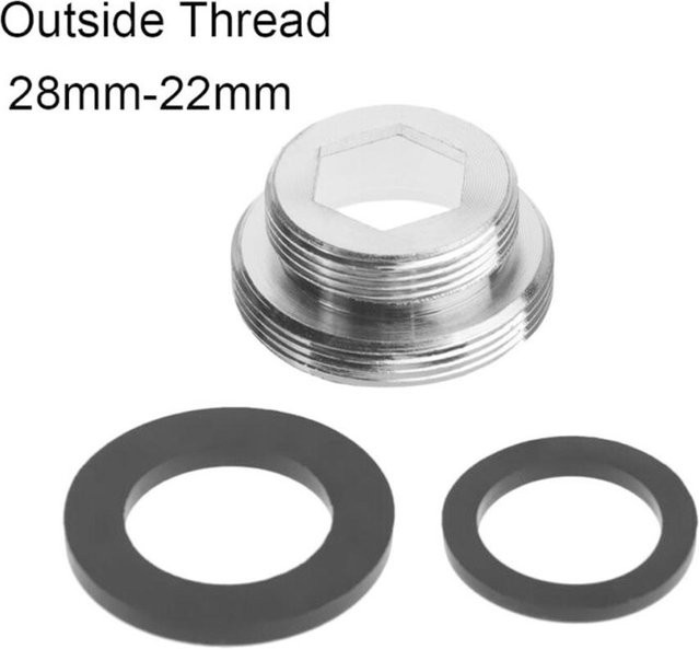 Wasserhahn-Adapter aus Messing in Chrom-Optik mit Außenthread 28mm-22mm von Auto Parts of you - Bild 1