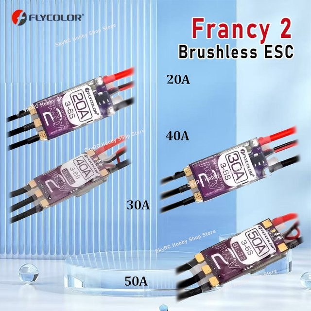 FLYCOLOR Francy 2 Brushless ESC mit BLHELI-32 und Dshot für RC-Flugzeuge - Bild 1