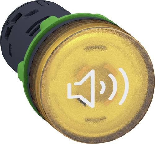 Schneider Electric XB5KS2G8 Beleuchtbarer Buzzer mit Lampenfassung, Gelb, B/T/H: 2,9 x 2,9 x 5,5 cm - Bild 1