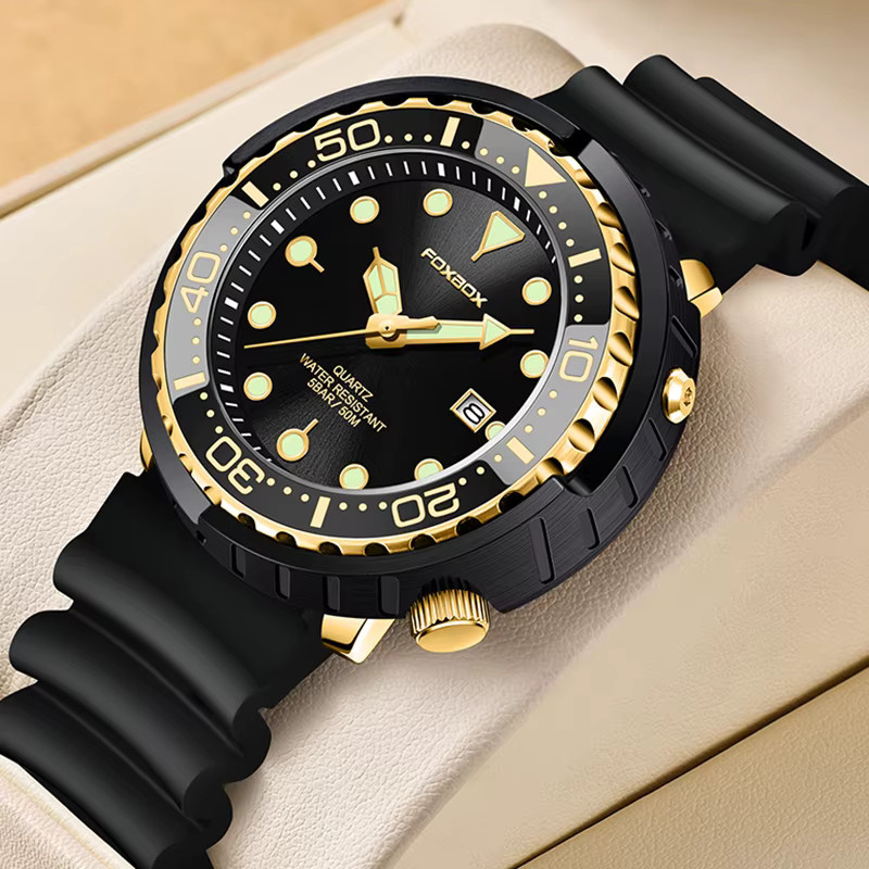 LIGE Armbanduhr Quarz, Edelstahl, Schwarz, Herren, 50ATM, Datum - Bild 6