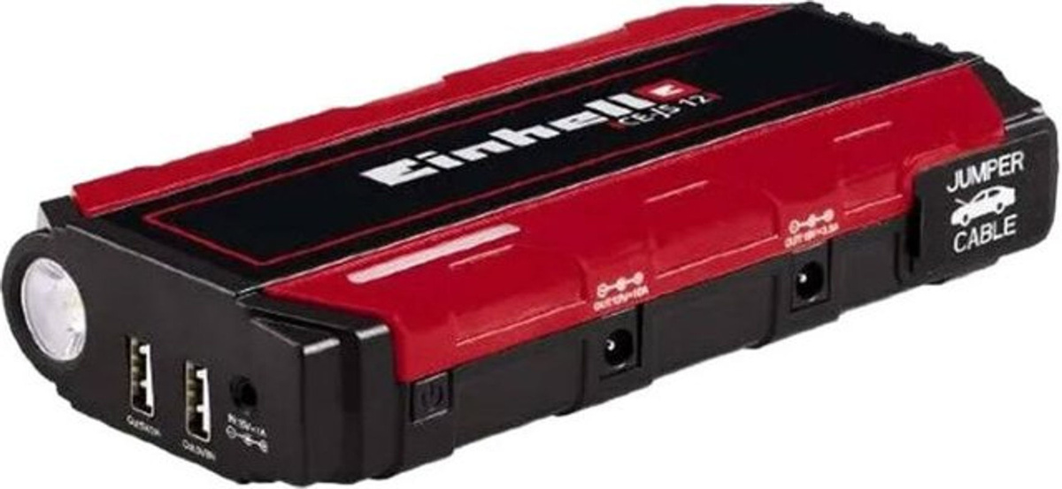 Einhell Powerbank Jump-Start CE-JS 12 Schnellstartsystem mit 200A Starthilfestrom und USB-Anschlüssen in Rot/Schwarz - Bild 2