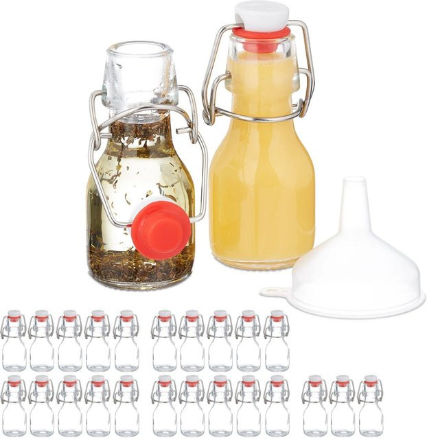 Relaxdays Glasflaschen mit Bügelverschluss, transparent, 25er Pack - Bild 1