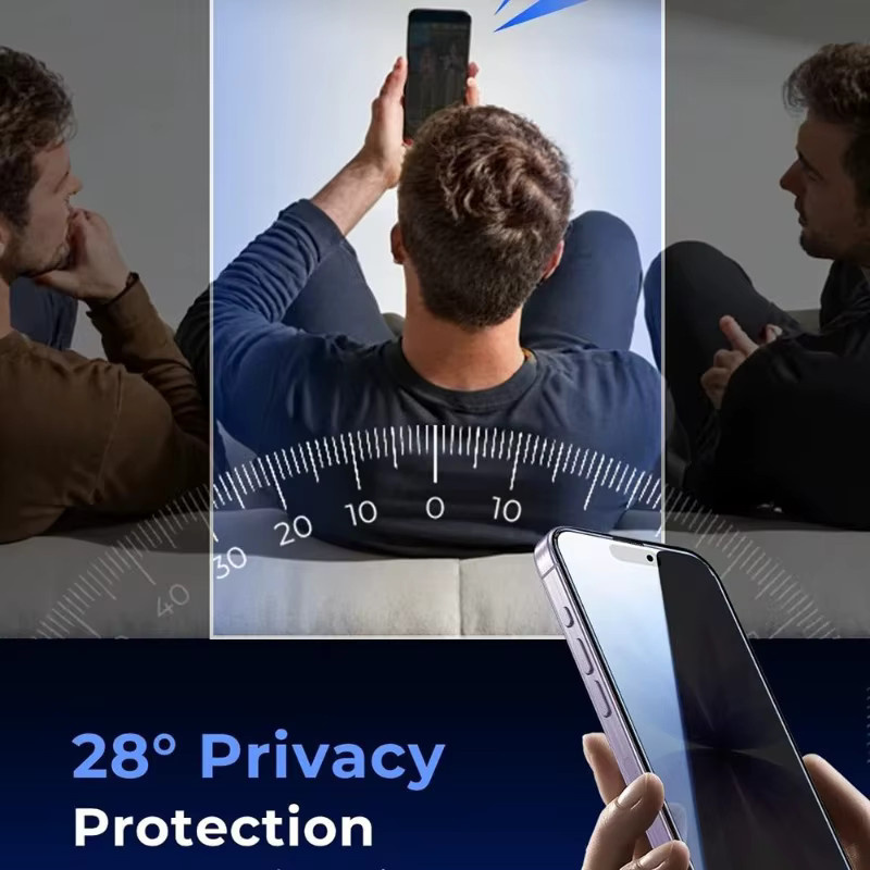 3er-Pack Privatsphäre Displayschutzfolie aus gehärtetem Glas für Apple iPhone 17 16 Pro Max 16e 15 14 Plus 13 12 11 Pro Mini XR XS transparent - Bild 5