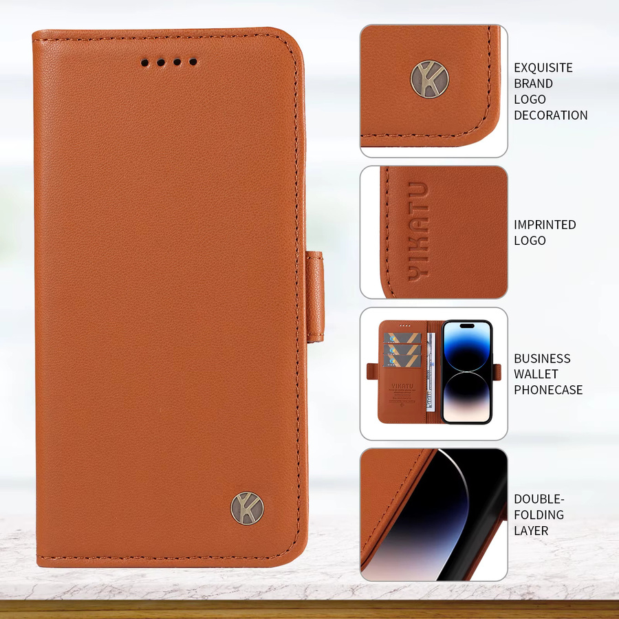 YIKATU Leder-Brieftasche für Samsung Galaxy Modelle in Braun - Bild 3