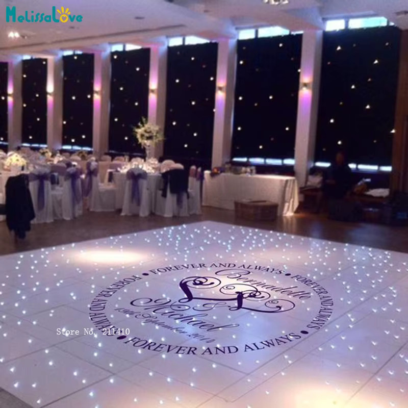 Personalisierter Hochzeit Tanzfläche Aufkleber mit Name und Datum aus Vinyl, Selbstklebend, Dunkelgrau und Schwarz - Bild 2