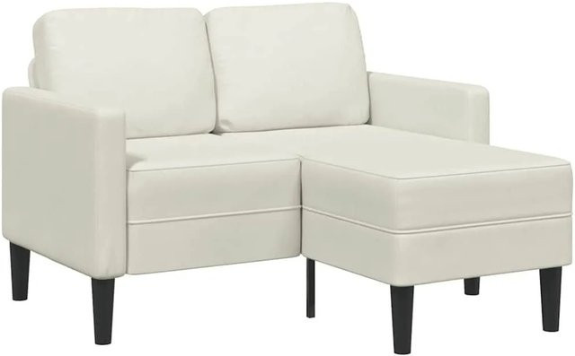 vidaXL 2-Sitzer-Sofa in L-Form mit Chaiselongue aus Samt in Creme/Beige, Breite: 125 cm, Tiefe: 118 cm, Höhe: 85 cm - Bild 1