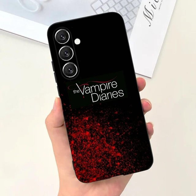 V-Vampire Diaries Handyhülle für Samsung Galaxy S25 S24 S23 S22 S21 S20 Ultra Plus FE Lite Note in Schwarz - Bild 1