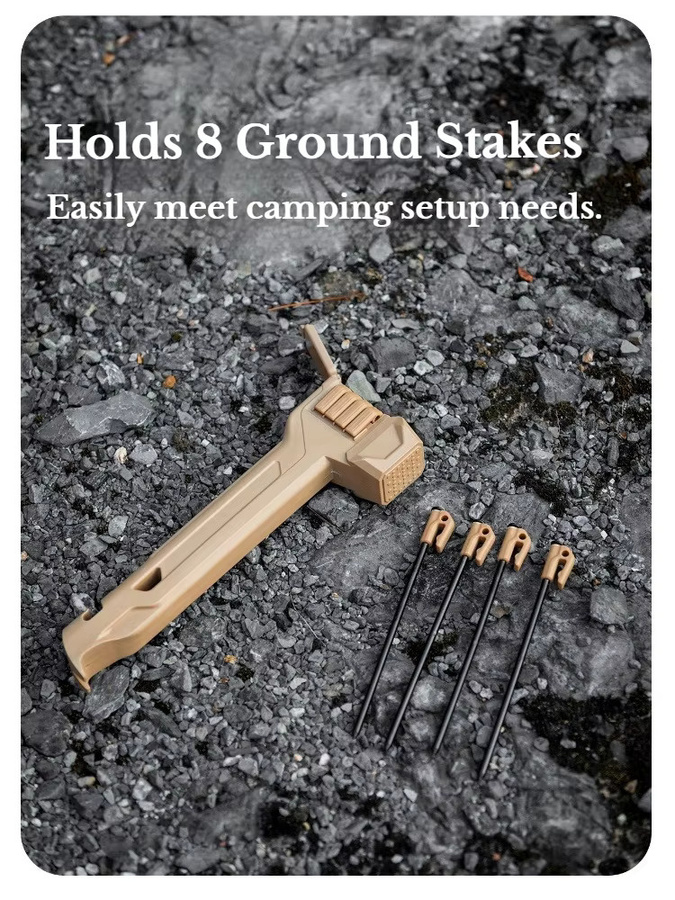 MOUNTAINHIKER 8-teiliges Campingzelt-Set mit Hammer und 18 cm langen Zeltnägeln in Schwarz - Bild 5