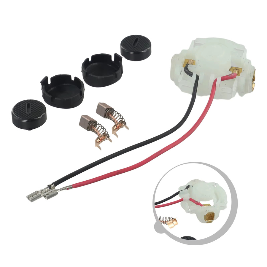 Vibratite 7er Set Carbon Pinselhalter Metallabdeckung für Makita BGA450 BGA452 DGA452 BGD800 BGD801 BJS101 BJS160 BGA402 DGA452REF - Bild 2