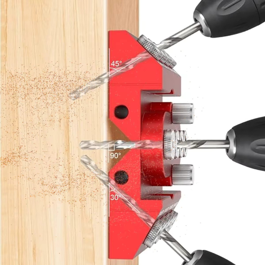 Wnew Selbstzentrierende Dübelvorrichtung aus Aluminiumlegierung mit Positionierungsstange für Kabelgeländer und Holzbearbeitung - Bild 4