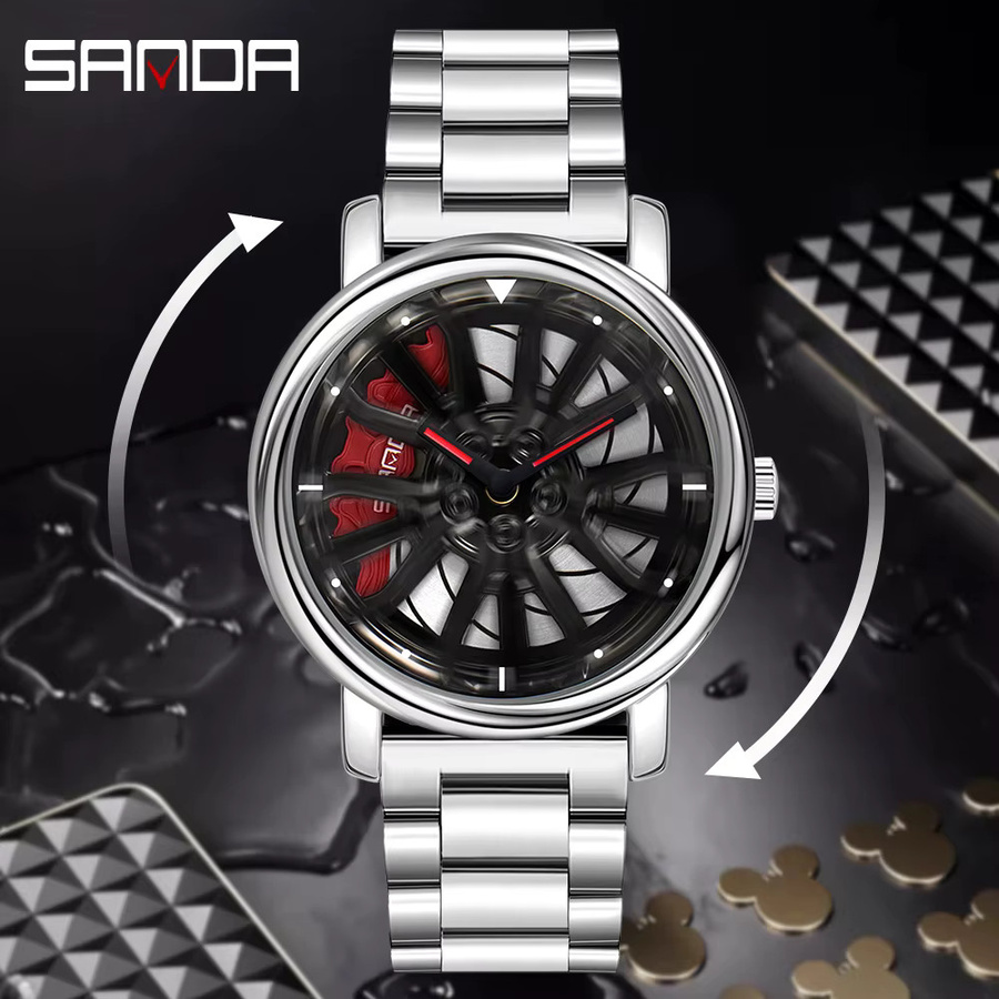 SANDA Armbanduhr Edelstahl, Quarz, Blau, Herren - Bild 2