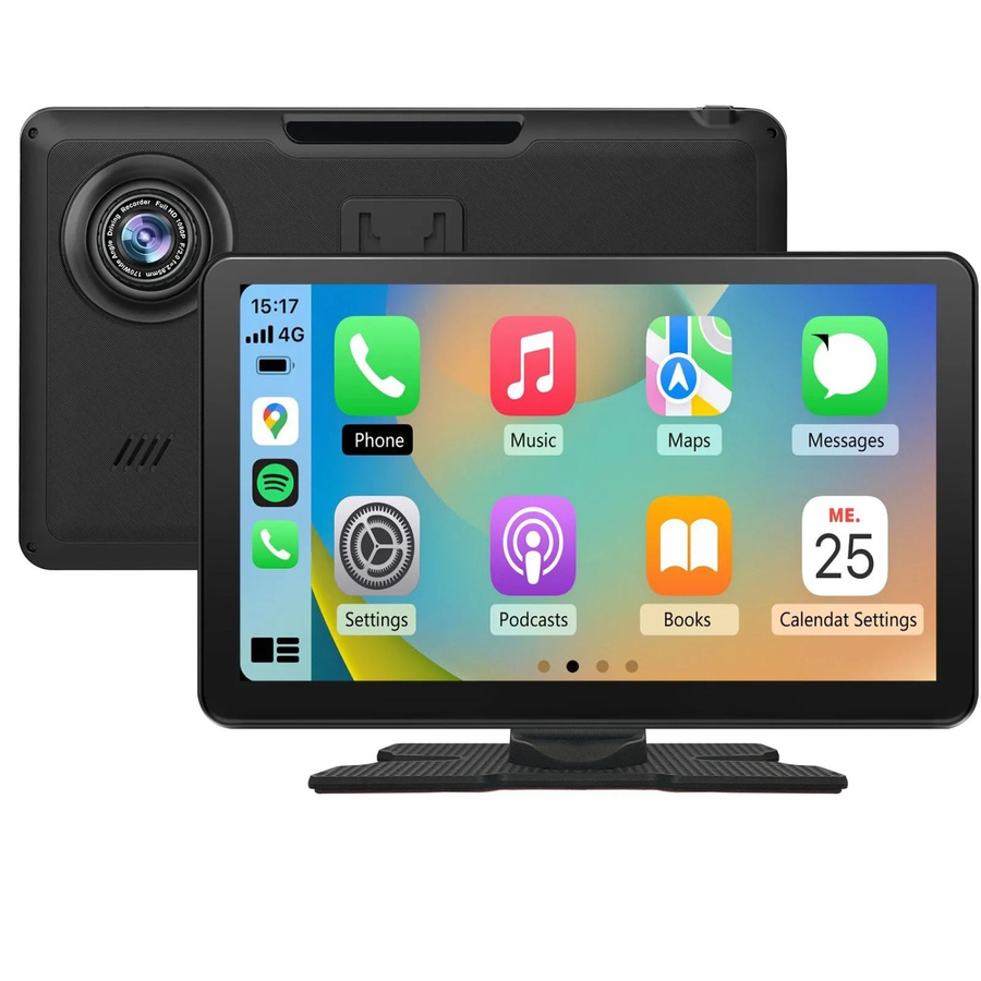 Junsun Carplay Display mit 9 Zoll Dash Cam und GPS in Schwarz - Bild 2