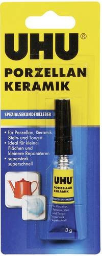 UHU Spezialsekundenkleber für Porzellan und Keramik, glasklar, 3 g - Bild 1