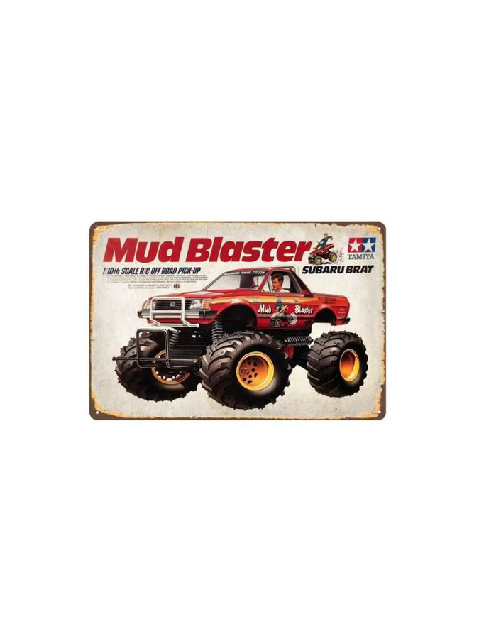 Vintage Tamiya Mud Blaster Truck Metallschild-Poster aus Aluminium, Mehrfarbig, Breite: 30 cm, Höhe: 20 cm - Bild 2