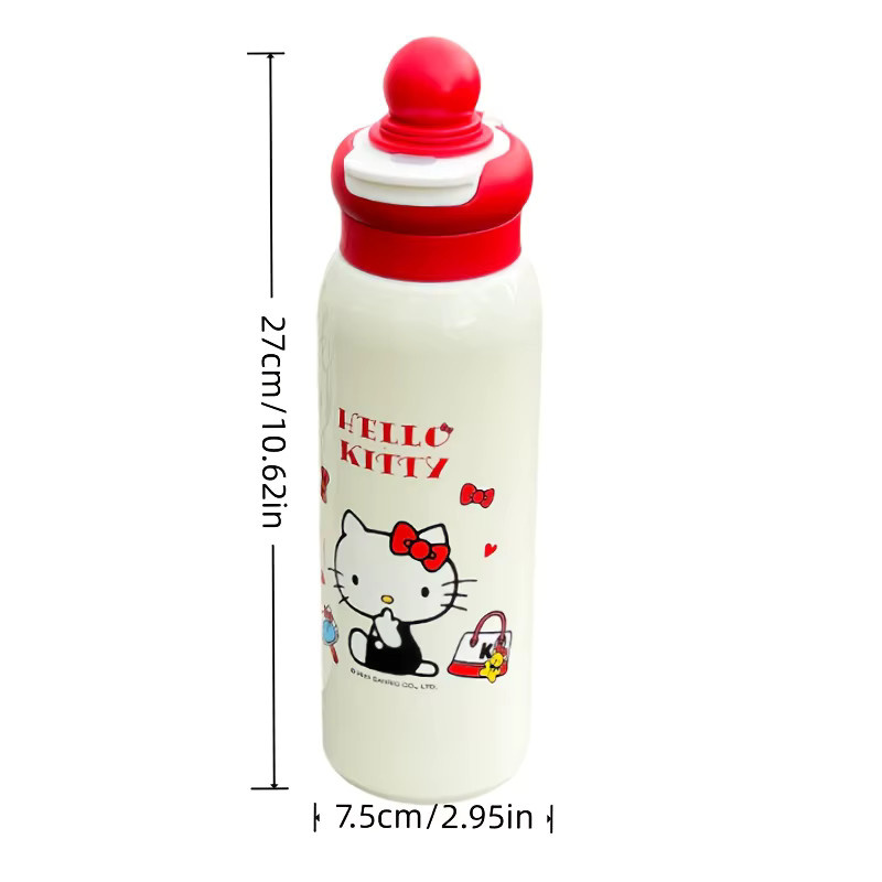 Sanrio Hello Kitty Thermosbecher aus Edelstahl 316L in Blau und Weiß, tragbare Outdoor-Sportwasserflasche mit Dual-Trinkfunktion, 750 ml - Bild 4