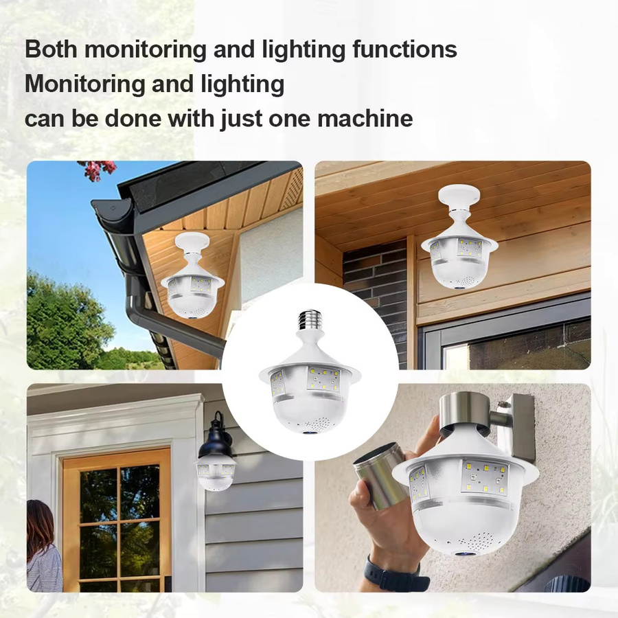V380 Pro 5MP WLAN Sicherheitssicherheitskamera E27 Birnenform mit Vollfarb-Nachtsicht, Zwei-Wege-Audio und Auto-Tracking in Weiß - Bild 4