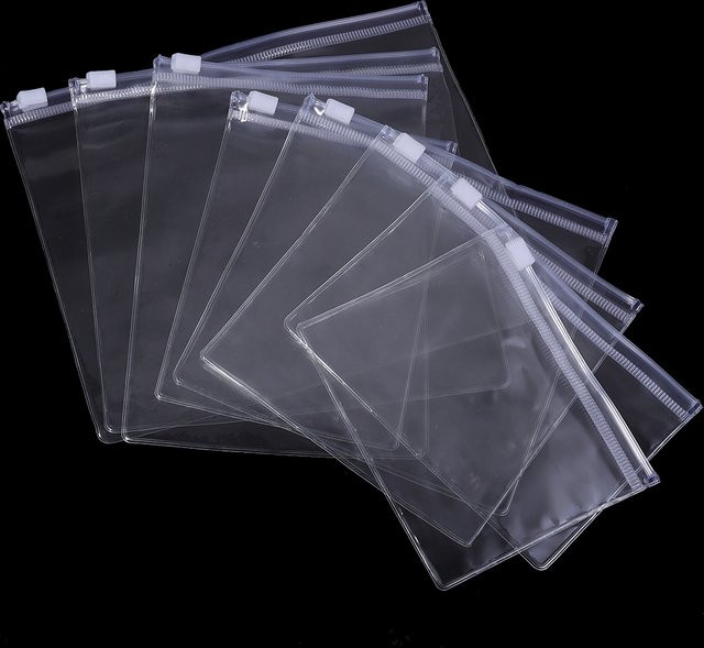 10er Set transparente PVC Plastiktüten mit Reißverschluss zur Verpackung von Schmuck und Handwerk - Bild 1