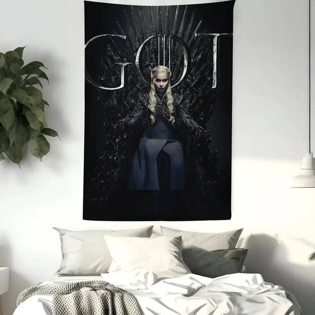 VIKAMA T-Thrones Game Wandteppich Anime Wandkunst im japanischen Stil Breite: 90 cm, Höhe: 50 cm - Bild 1
