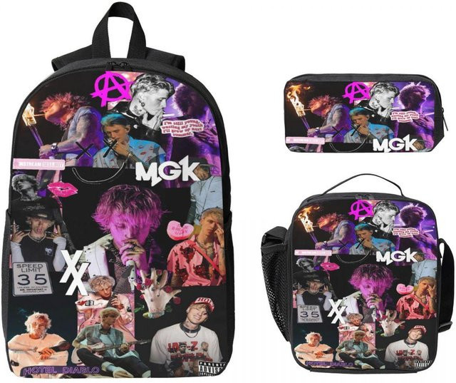 MGK Lost Americana Tour 2025-2026 Schultaschen-Set für Kinder mit Rucksack, Brotdose und Federmäppchen in Multicolour - Bild 1