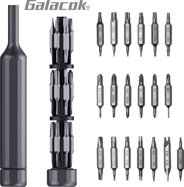 39 in 1 Präzisions-Schraubendreher-Set in Stiftform mit 38 magnetischen S2-Bits aus legiertem Stahl in Schwarz für iPhone, PC und Uhr - Bild 1