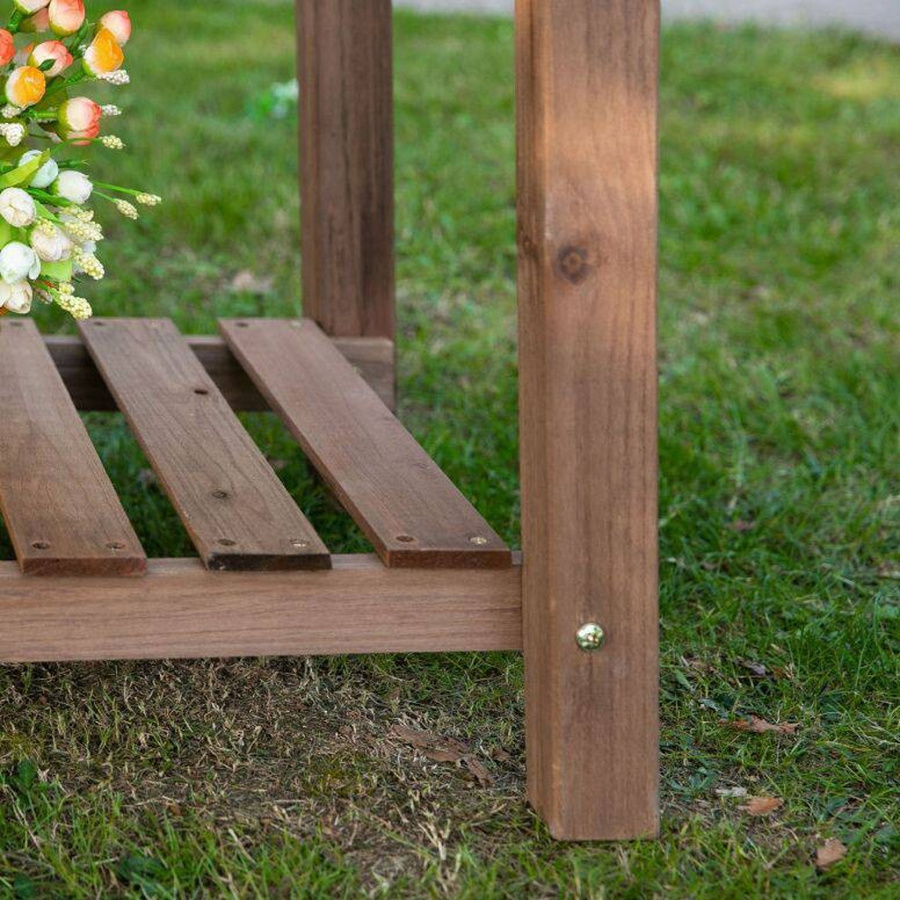 Outsunny Hochbeet aus Massivholz in Braun mit 8 geteilten Gittern, B/T/H: 123 x 54 x 74 cm - Bild 5