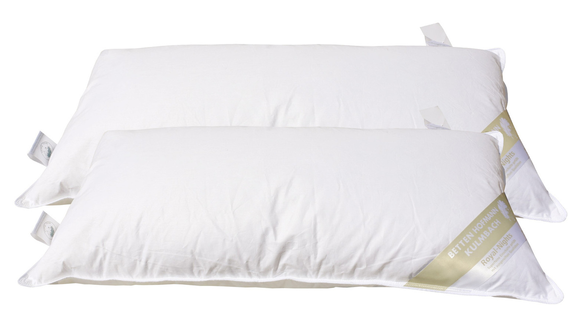 2er-Set Betten Hofmann Luxus 3-Kammer Kopfkissen mit Daunenhülle, Farbe: Weiß, B/H: 40 x 80 cm - Bild 1