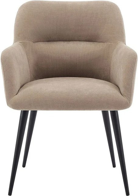 Vente-unique Stuhl Heka in Beige aus Stoff und Metall, Breite: 59,5 cm - Bild 1